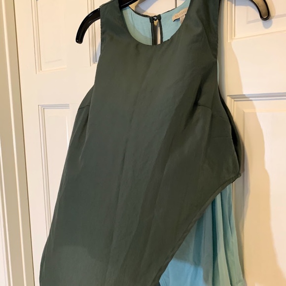 Bordeaux Anthropologie Asymmetrical Silk Tank Top - Picture 3 of 5